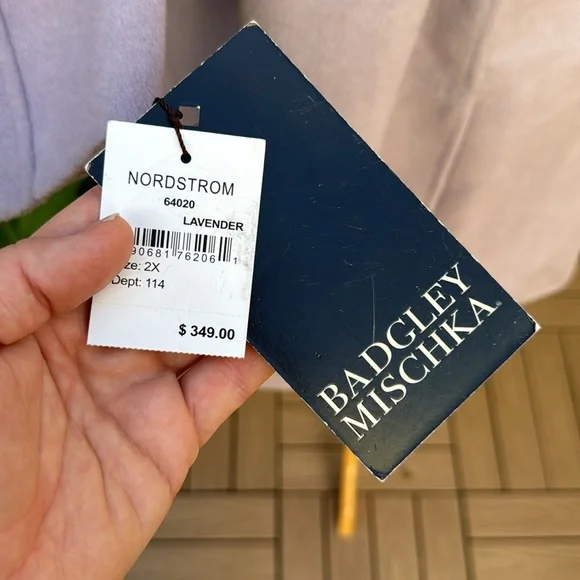 Badgley Mischka Chloe wool blend lavender coat